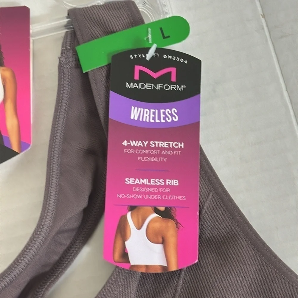 MAIDENFORM Seamless Lounge Bra Large Sparrow (Purple Brown) NWT‎